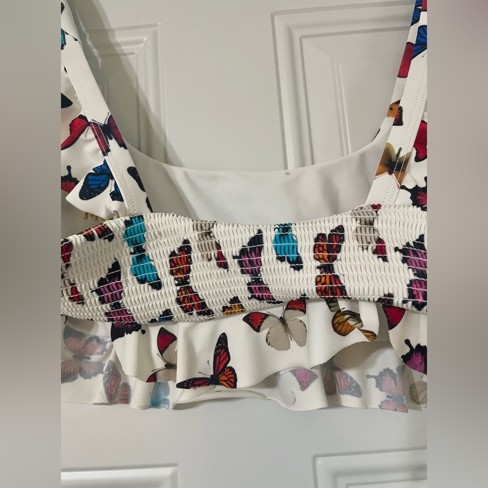 Show Me Your Mumu Island Ruffle Butterfly Bikini Top Size Small Pool Beach Vacay - Picture 7 of 8